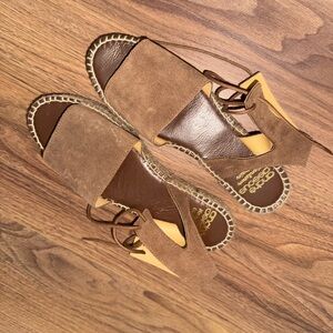 André Assous suede espadrille sandals